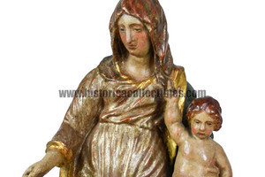 Madonna con Bambino, in Legno Policromo, circa 1700