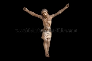 Scultura del Corpo di Cristo in legno di quercia policroma, Toscana/Umbria - XV secolo, circa 1380-1430