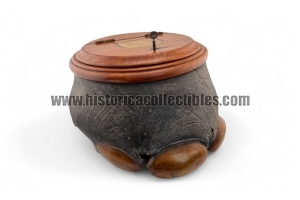 Bauletto portagioie zampa di  Elefante, Oberstleutnant Lothar Von Trotha - Africa Orientale Tedesca, 1895