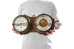 Barograph Station Clock Dampfschifffahrt-Gesellschaft des Oster: Ung: Lloyd Trieste, circa 1915